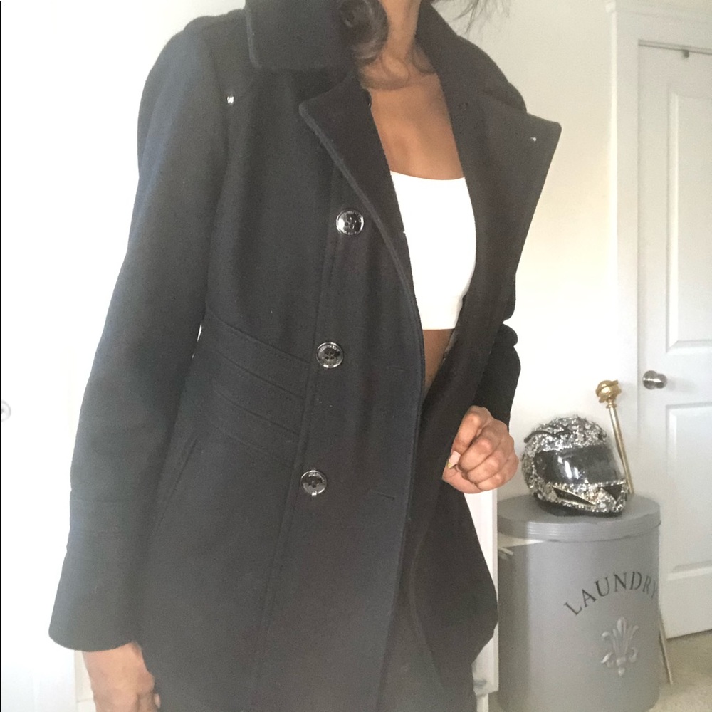 Kenneth Cole Black Wool Coat
